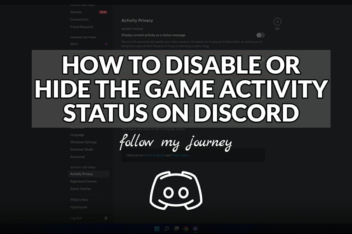 HOW TO DISABLE OR HIDE THE GAME ACTIVITY STATUS ON DISCORD